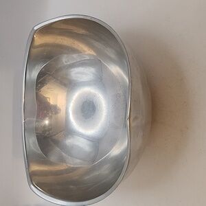 Vintage Nambe Metal Alloy Trim Corner Serving Bowl